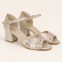 Sandale dama elegante bej din piele naturala cu toc de 6 cm MRSDACRM
